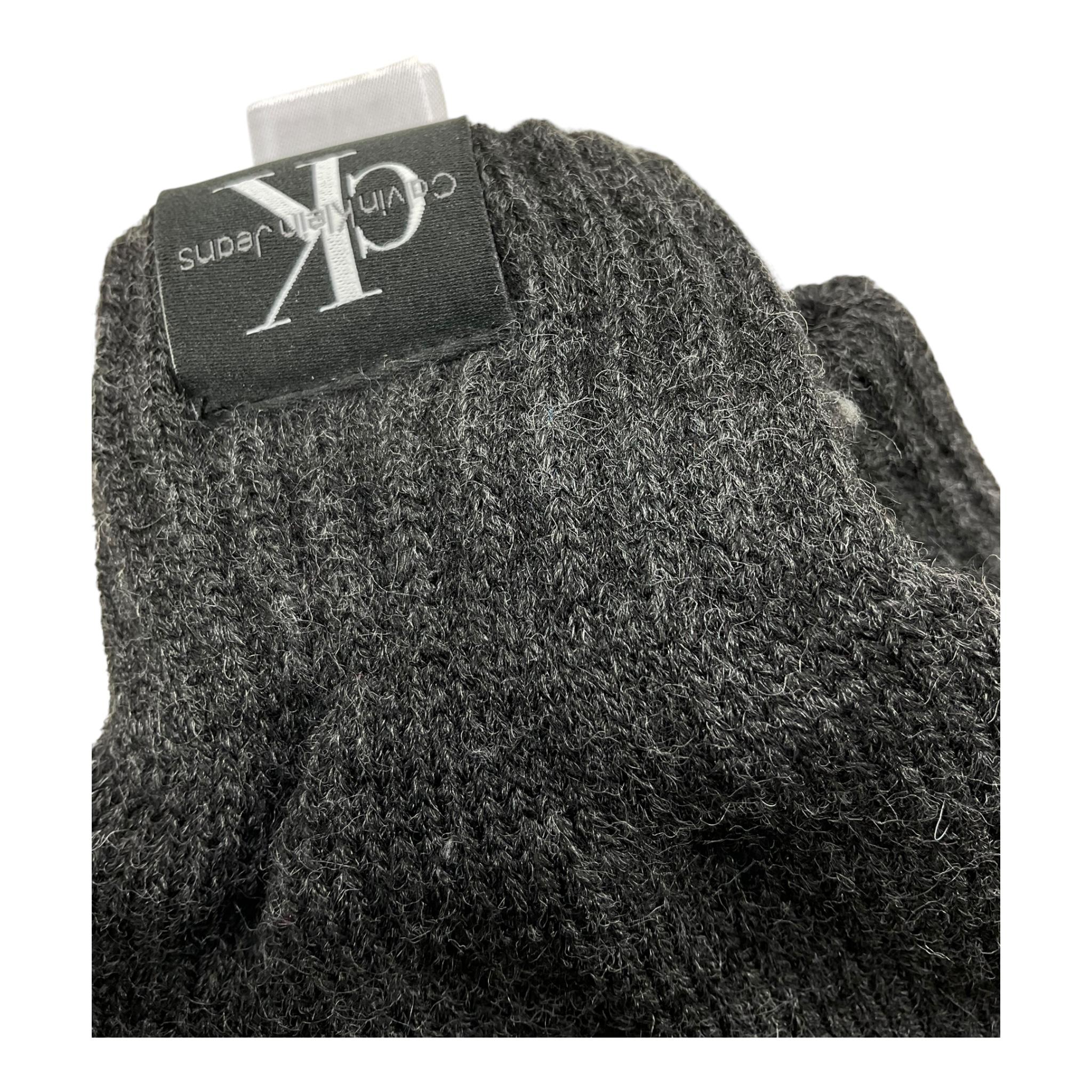 CALVIN KLEIN guanti tinta unita con logo Grigio per Bambina U00525 GRIGIO CALVIN KLEIN 