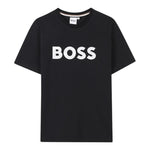 Boss T-Shirt Girocollo Tinta Unita con Logo per Bambino J52049X NERO BOSS 