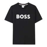 Boss T-Shirt Girocollo Tinta Unita con Logo per Bambino J52049X NERO BOSS 