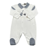 Marlu' Tutina Tinta Unita con Fantasia A Quadri per Neonata EC5914 BIANCO MARLU' 