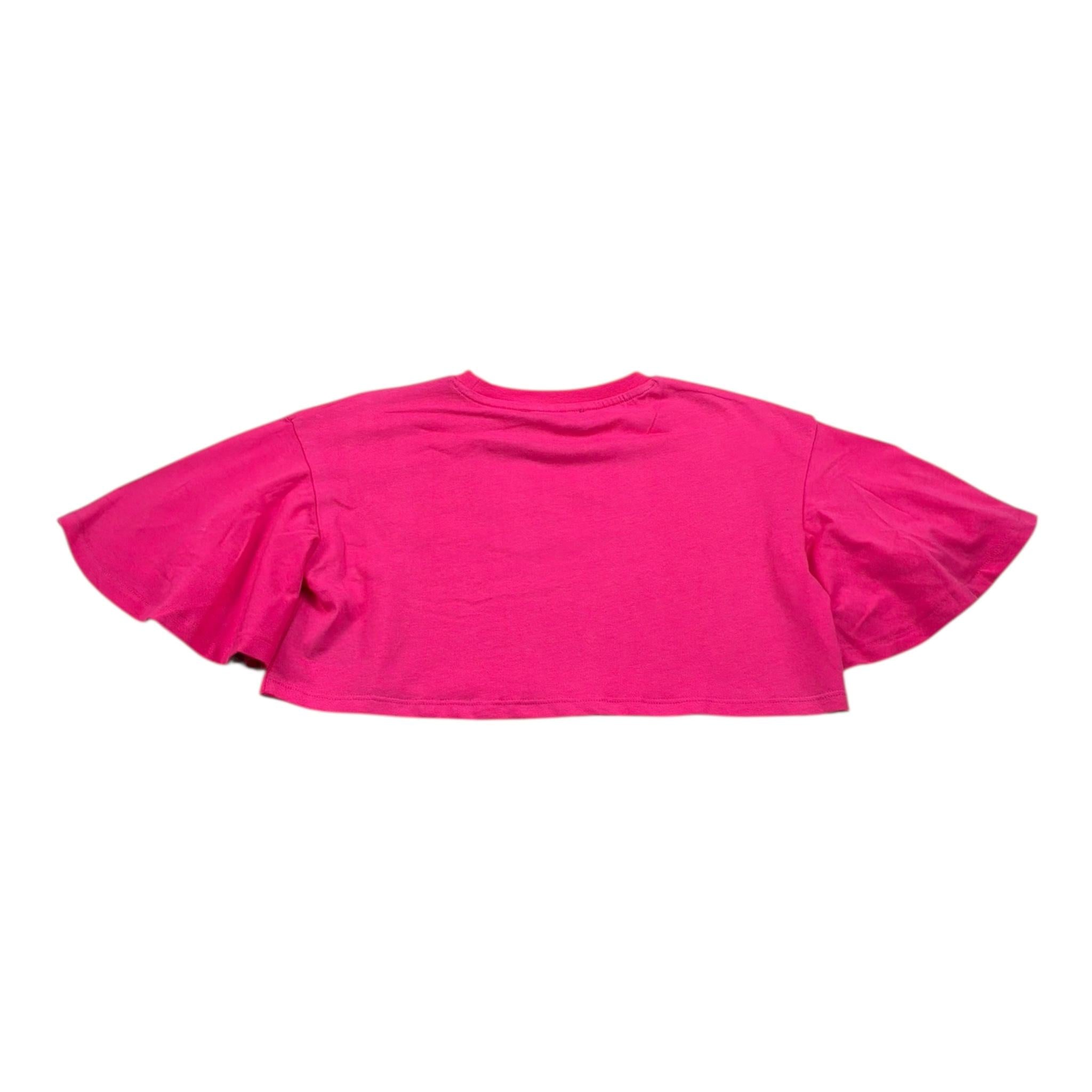 John Richmond T-Shirt Modello Crop Tinta Unita con Stampa per Bambina RGP26008TO FUXIA JOHN RICHMOND 