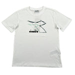 Diadora T-Shirt Girocollo Tinta Unita con Stampa per Bambino 102181706 BIANCO DIADORA 