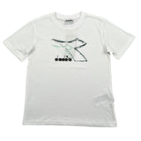 Diadora T-Shirt Girocollo Tinta Unita con Stampa per Bambino 102181706 BIANCO DIADORA 