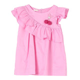Liu Jo Abito Mezza Manica Tinta Unita con Applicazioni Ciliegie per Neonata HA5025 ROSA LIU JO 