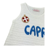 Saint Barth Abito Giromanica Tinta Unita con Ricami per Bambina AUDIE BIANCO SAINT BARTH 