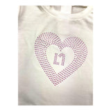 Liu Jo T-Shirt Girocollo Tinta Unita con Stampa Brillantinata Bianco per Neonata