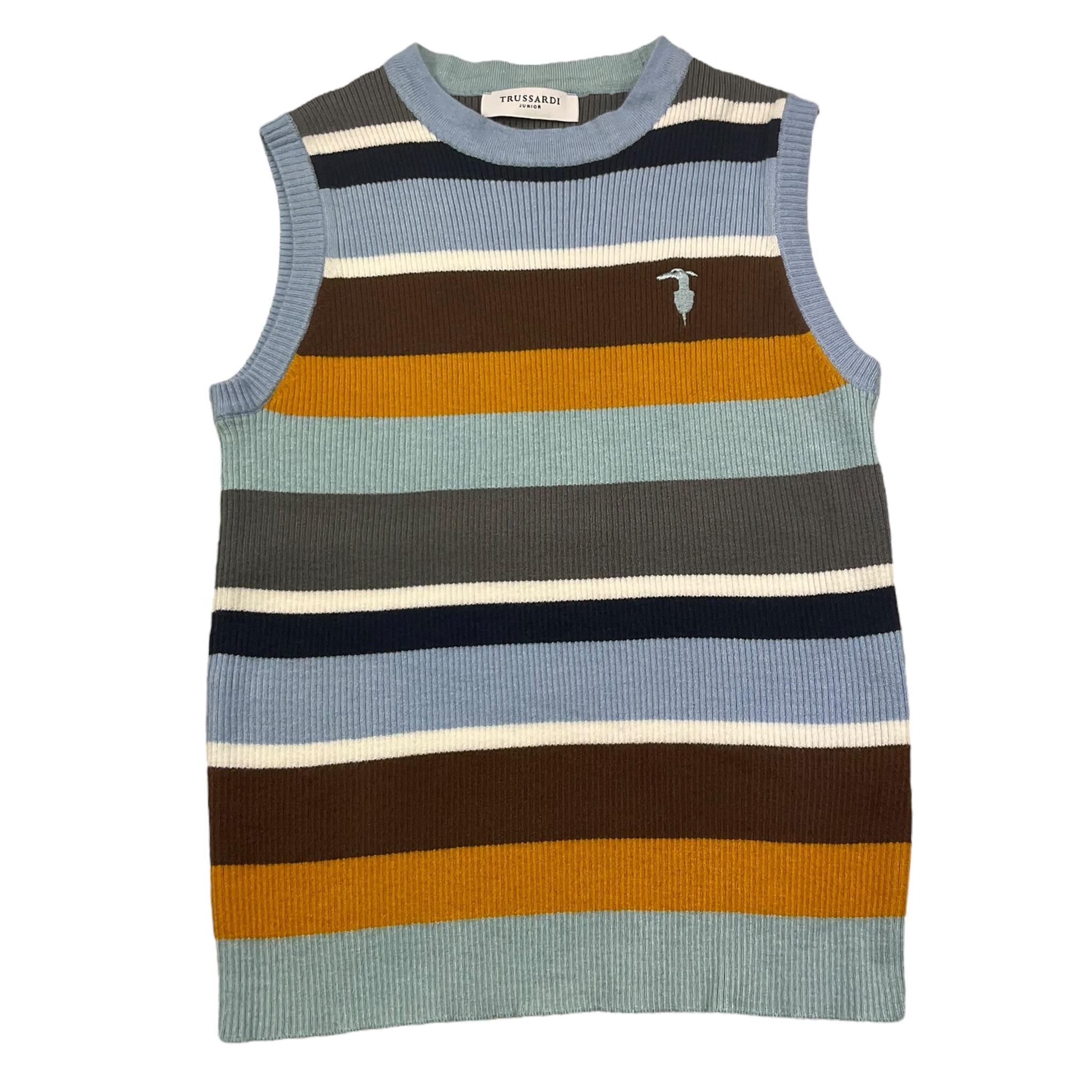 TRUSSARDI gilet girocollo fantasia a righe Multicolor per Bambino TGA25017GL MULTICOLR TRUSSARDI 