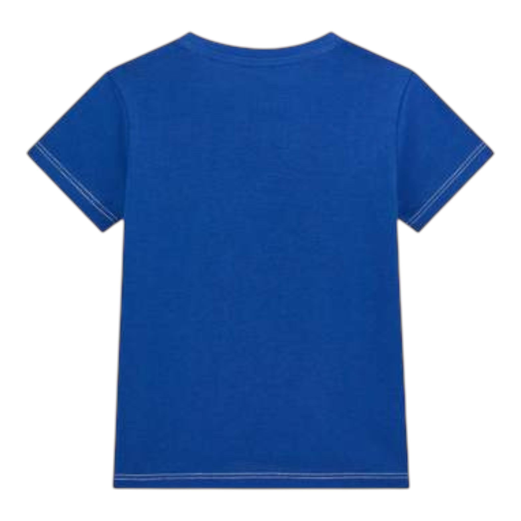 Guess T-Shirt Girocollo Tinta Unita con Stampa per Bambino N5RI02K8HM4 BLU GUESS 