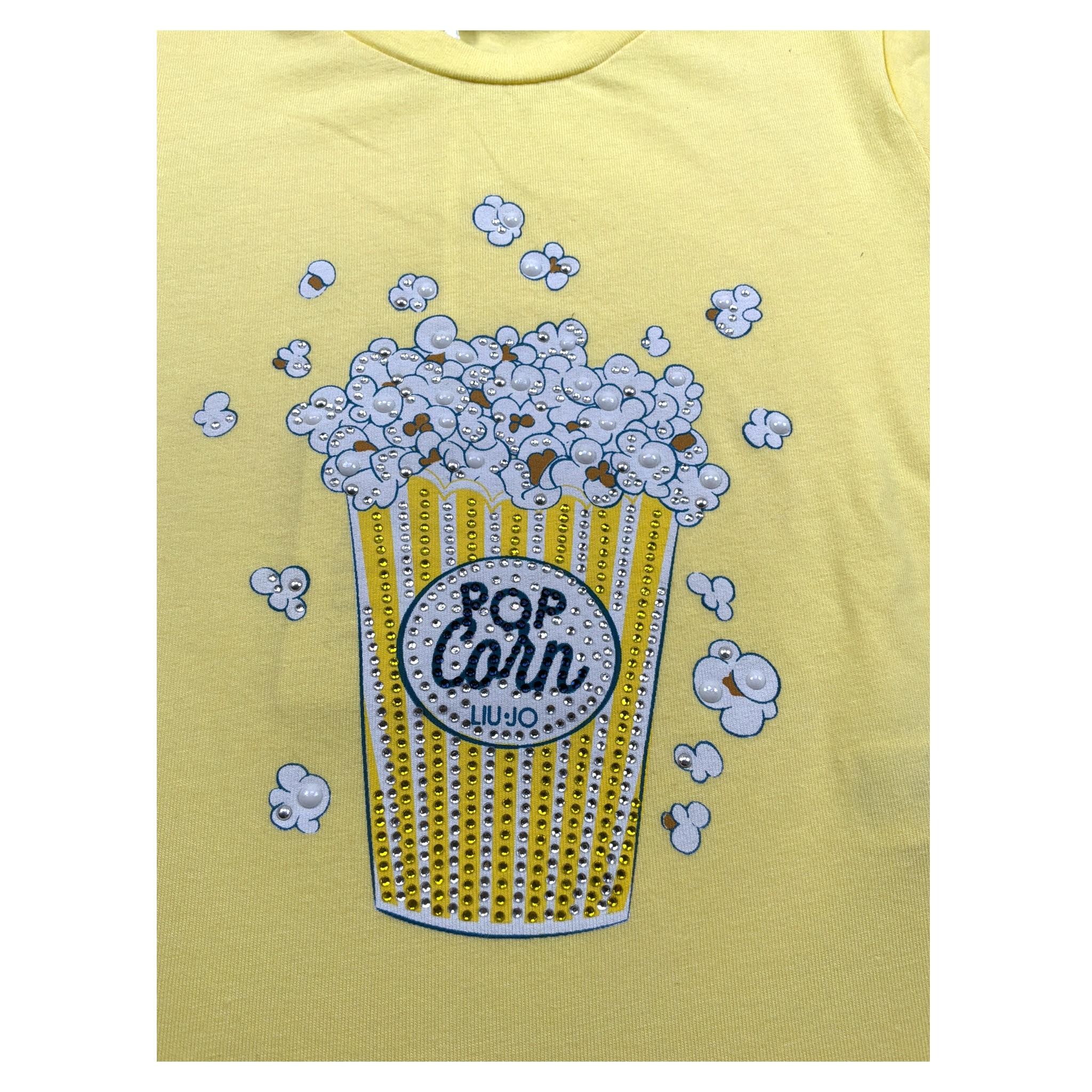 Liu Jo Tshirt Girocollo tinta unita con Stampa Giallo per Neonata KA4132 GIALLO LIU JO 