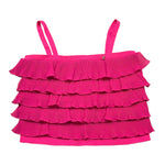 Met Top Tinta Unita con Rouches per Bambina ME291 FUXIA MET 