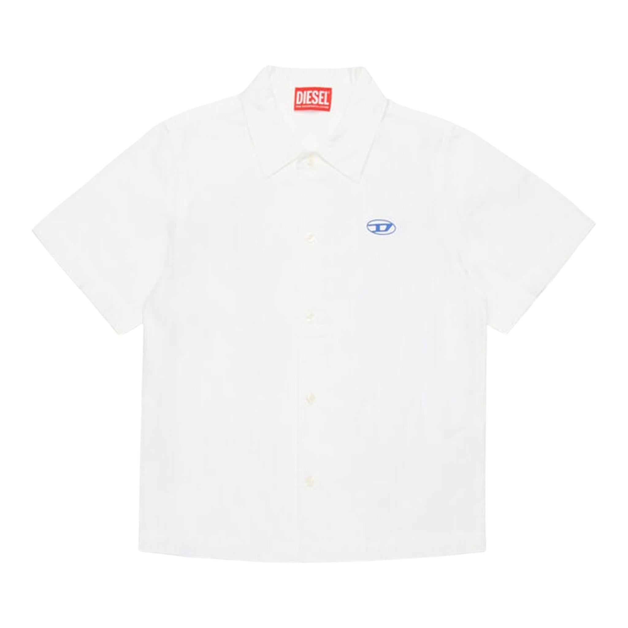 Diesel Camicia Mezza Manica Tinta Unita con Logo per Bambino J02286 BIANCO DIESEL 