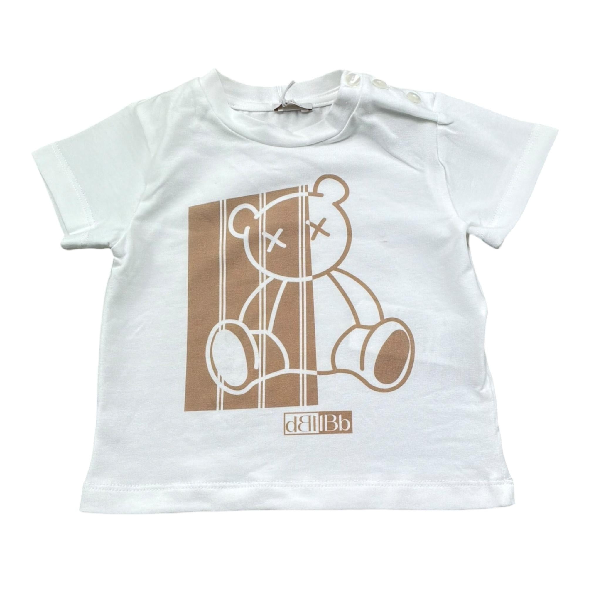 Le Bebe' T-Shirt Girocollo Tinta Unita con Stampa per Neonato LBB5415 BIANCO LE BEBE' 