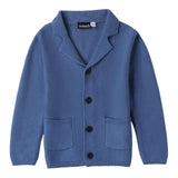 SARABANDA giacca in maglia tinta unita con toppe Blu per Bambino 0A104 BLU SARABANDA 