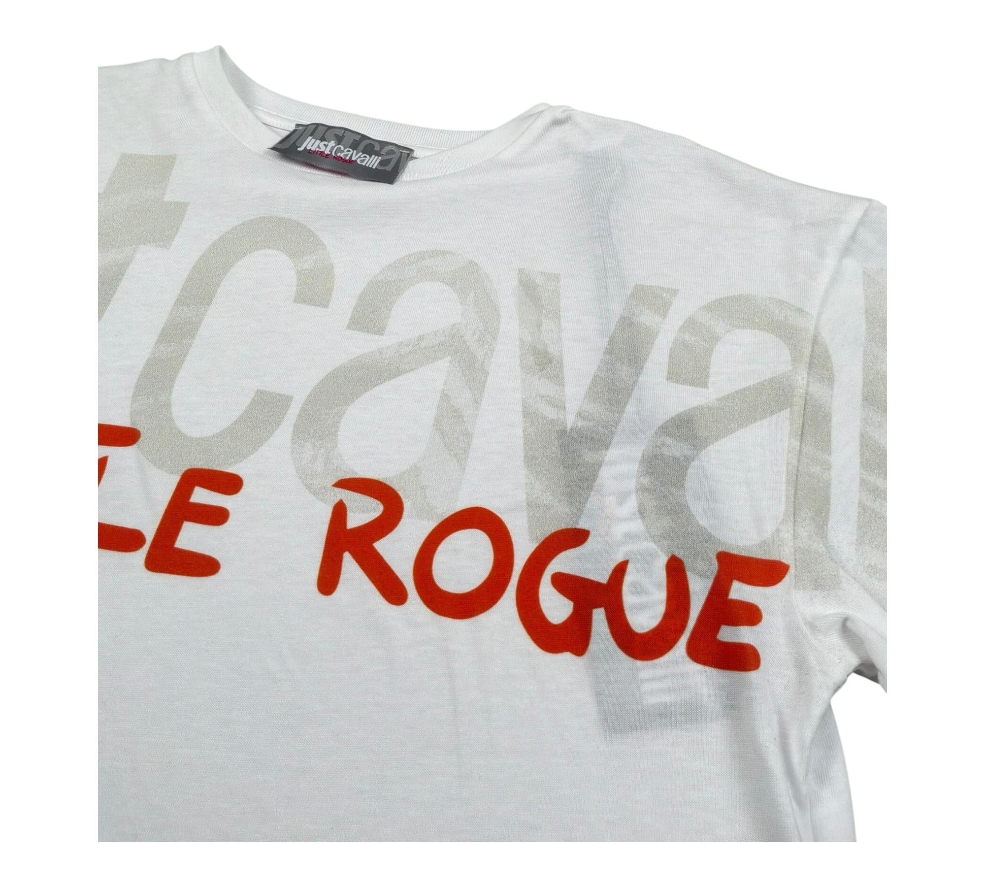 Just Cavalli T-Shirt Girocollo Tinta Unita con Logo per Bambina JGP26206TS BIANCO JUST CAVALLI 