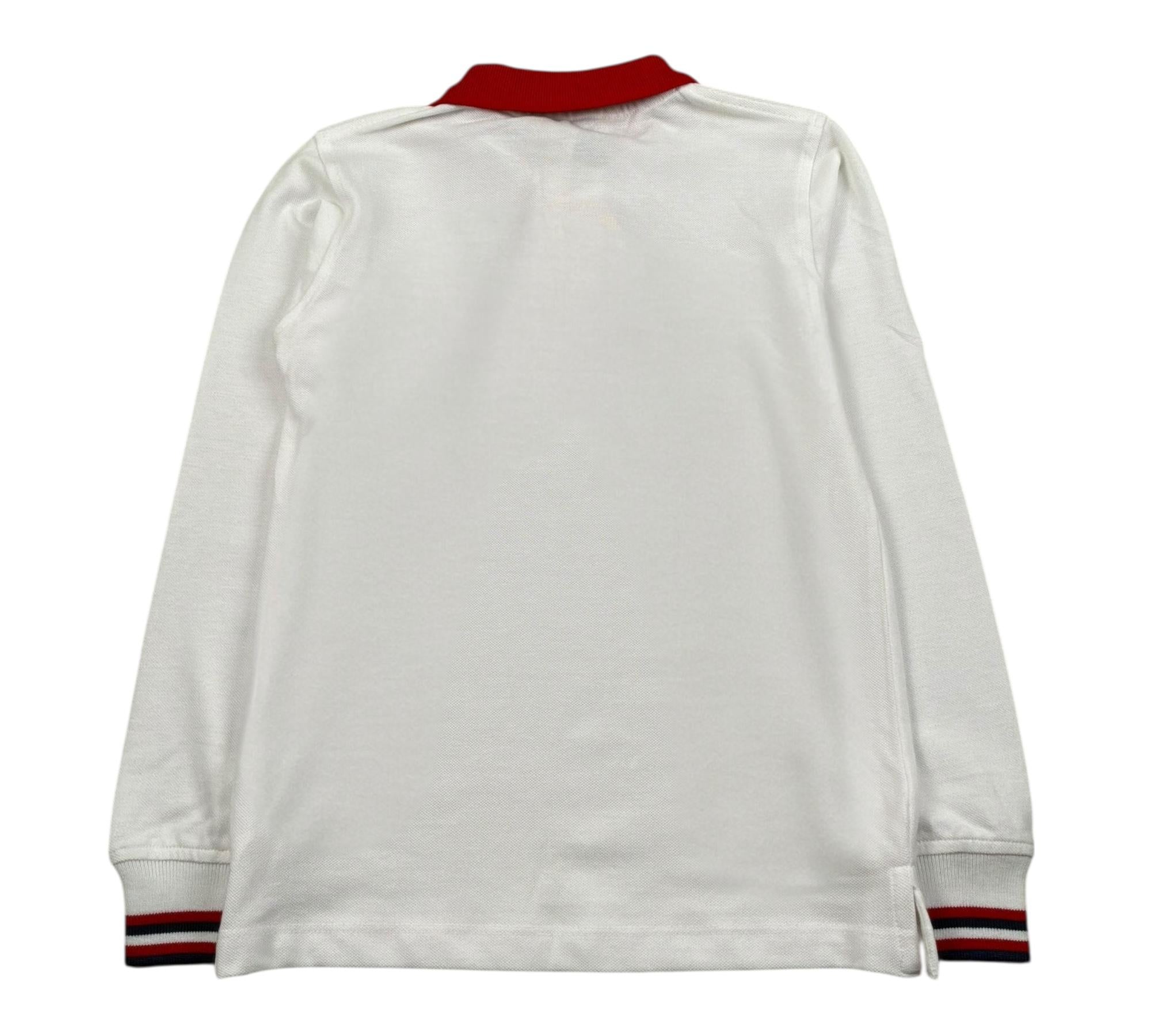 Trussardi Polo Manica Lunga Tinta Unita con Profili In Contrasto per Bambino TBP26049PO BIANCO TRUSSARDI 