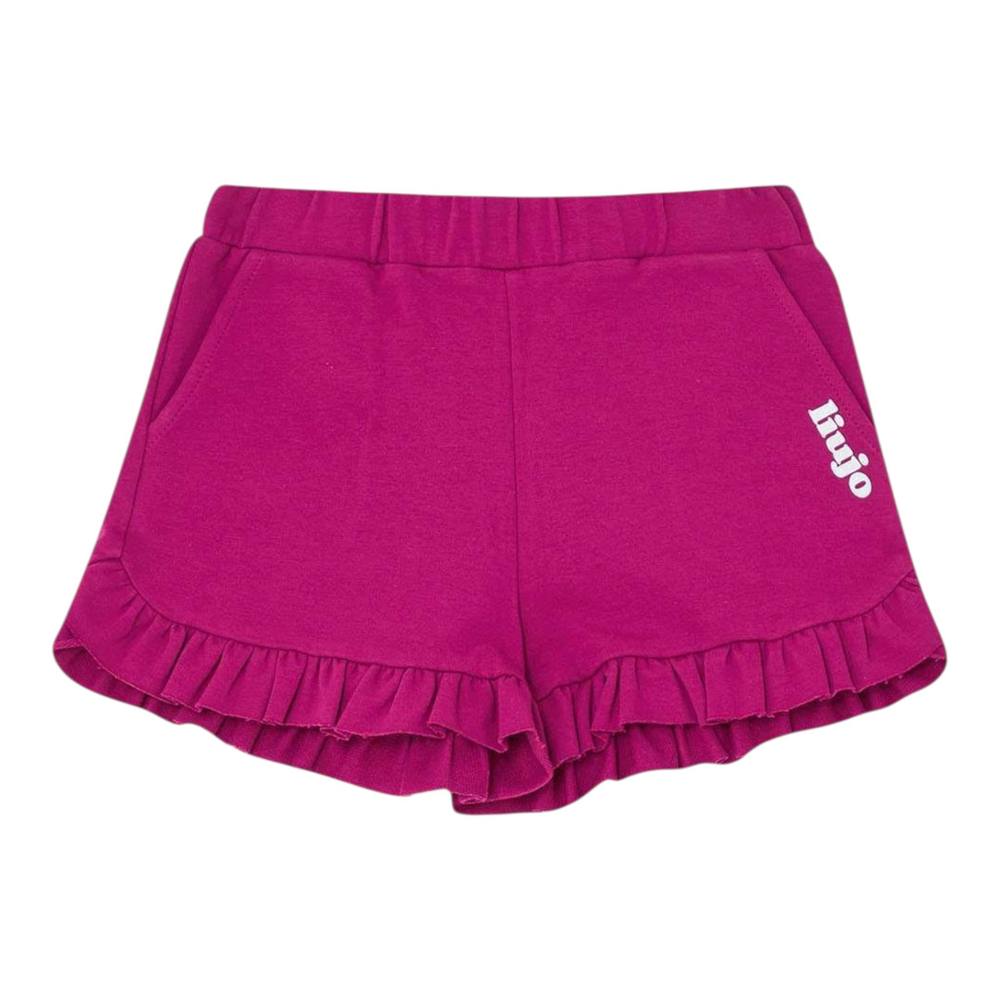 Liu Jo Short Tinta Unita con Logo per Bambina KA3058 FUXIA LIU JO 