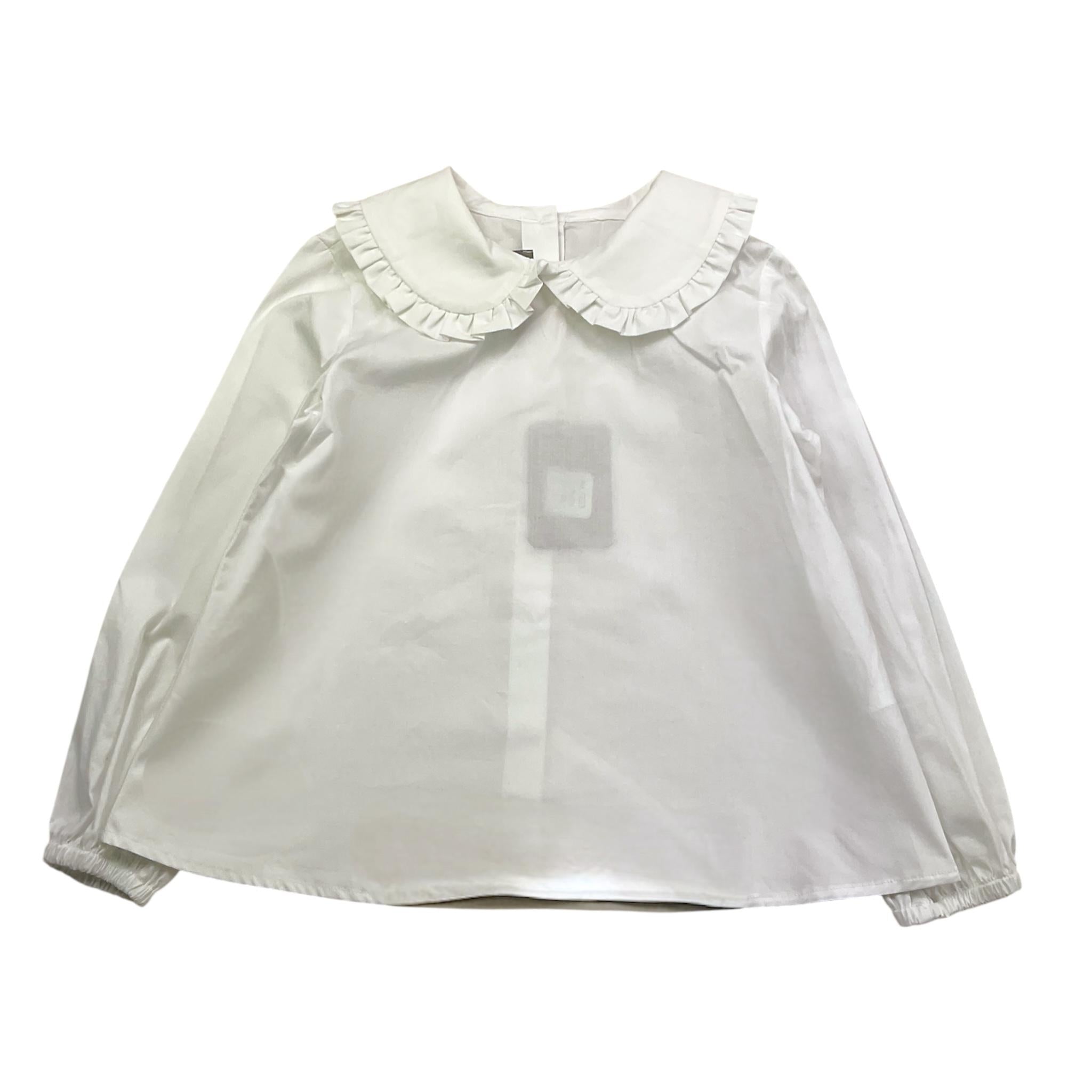 Little Bear Camicia Tinta Unita Manica Lunga per Bambina 7223 BIANCO LITTLE BEAR 