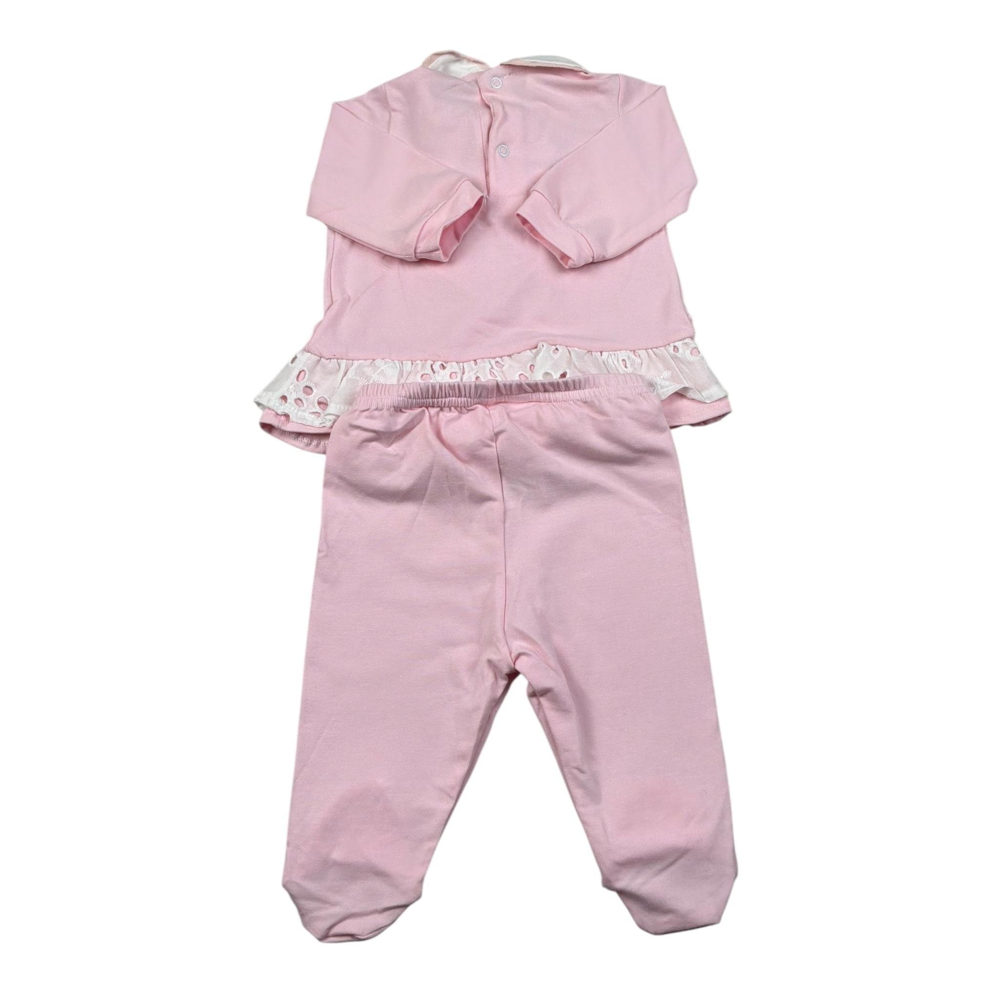 Baby Vip Completo 2 Pezzi Shirt-Ghettina Tinta Unita per Neonata T3827 ROSA BABY VIP 