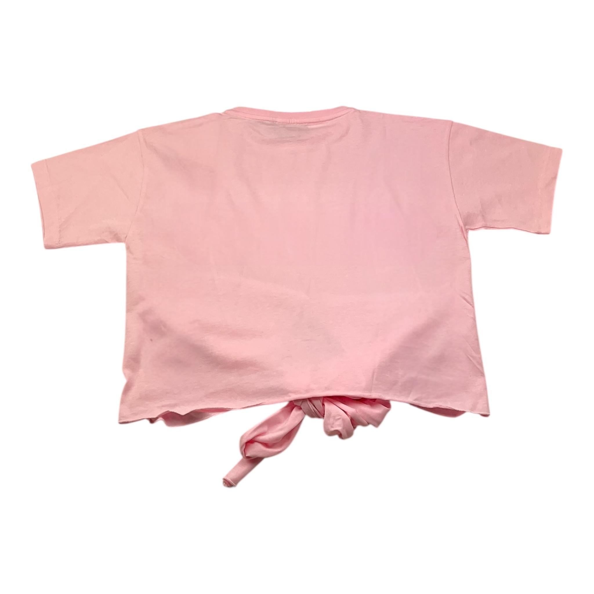 Iceberg T-Shirt Tinta Unita Girocollo con Stampa per Bambina TSICE5151J ROSA ICEBERG 