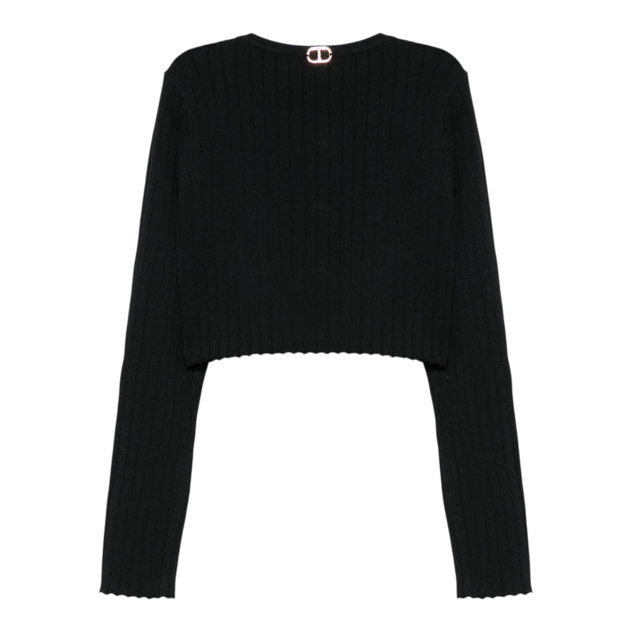 Twinset Cardigan Tinta Unita per Bambina 251GJ3405X NERO TWINSET 