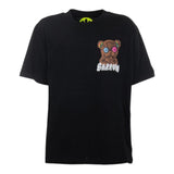 Barrow Kids T-Shirt Tinta Unita Girocollo Con Stampa Fronte E Retro Nero Per Bambina