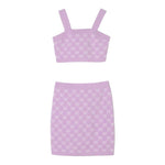 Twinset Completo 2 Pezzi Top-Gonna Tinta Unita per Bambina 251GJ3QX4 LILLA TWINSET 