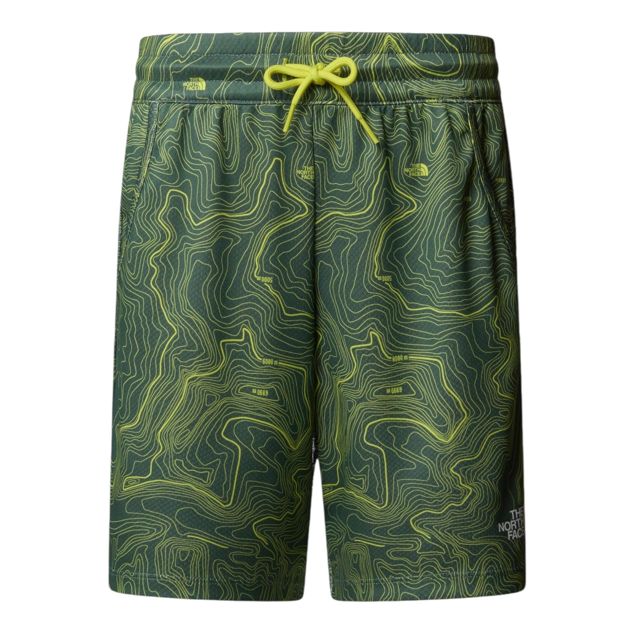 The North Face Bermuda Tinta Unita con Fantasia E Elastico In Vita per Bambino NF0A86U464T VERDE THE NORTH FACE 