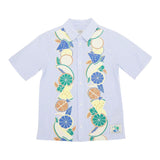 Scotch & Soda Camicia Mezza Manica Tinta Unita Con Fantasia A Righe Bianco Per Bambino