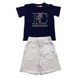 Cesare Paciotti Completo 2 Pezzi T-Shirt-Bermuda Bicolore Blu/Bianco per Neonato