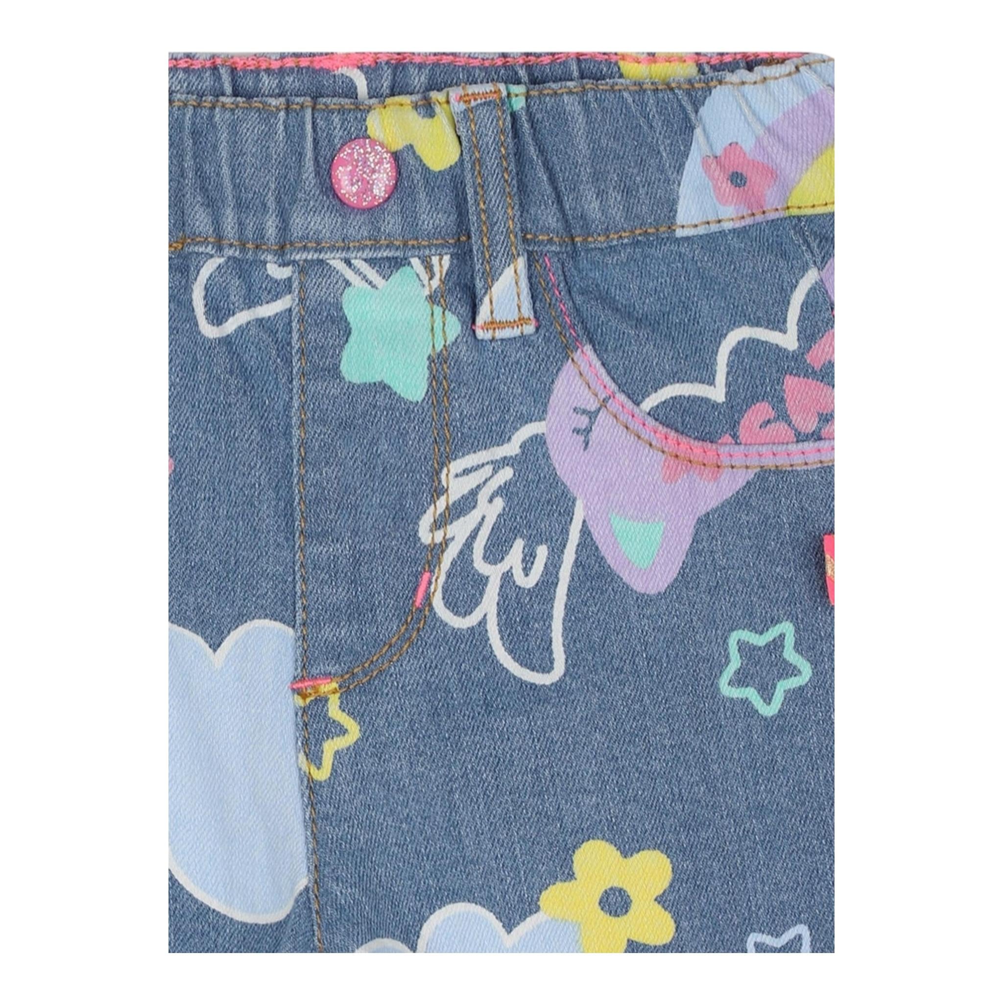 BillIEBLUSH jeans tinta unita con stampe in contrasto Azzurro per Neonata U20408 AZZURRO BillIEBLUSH 