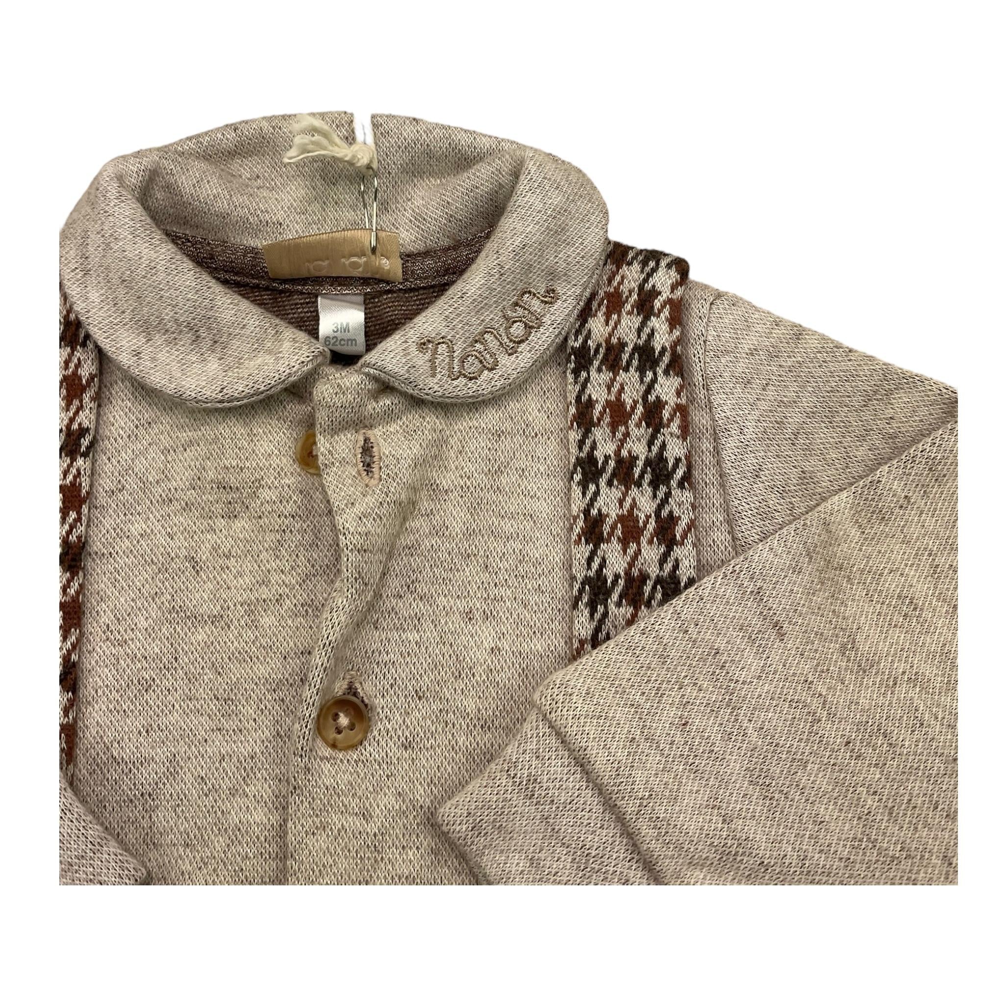 NANAN tutina manica lunga bicolore Beige per Neonato I24137BE BEIGE NANAN 