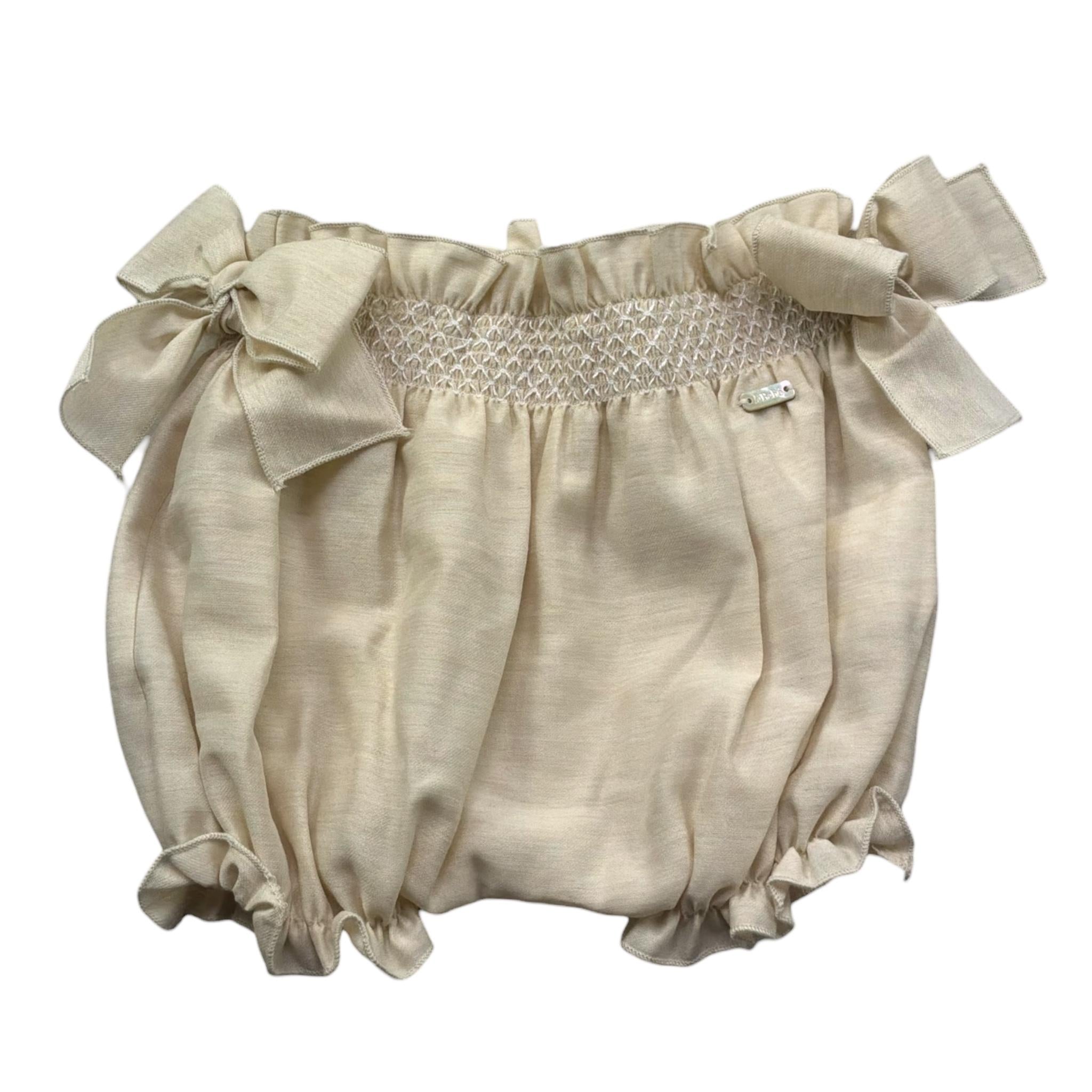 Le Bebe Culotte Tinta Unita con Fiocco per Neonata LBG6339 BEIGE LE BEBE 