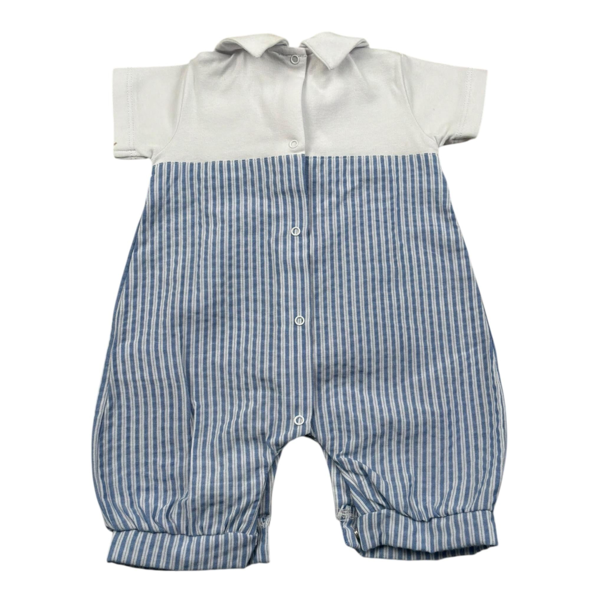 Coccode Pagliaccetto Mezza Manica con Finta Salopette per Neonato C55154 BLU COCCODE 