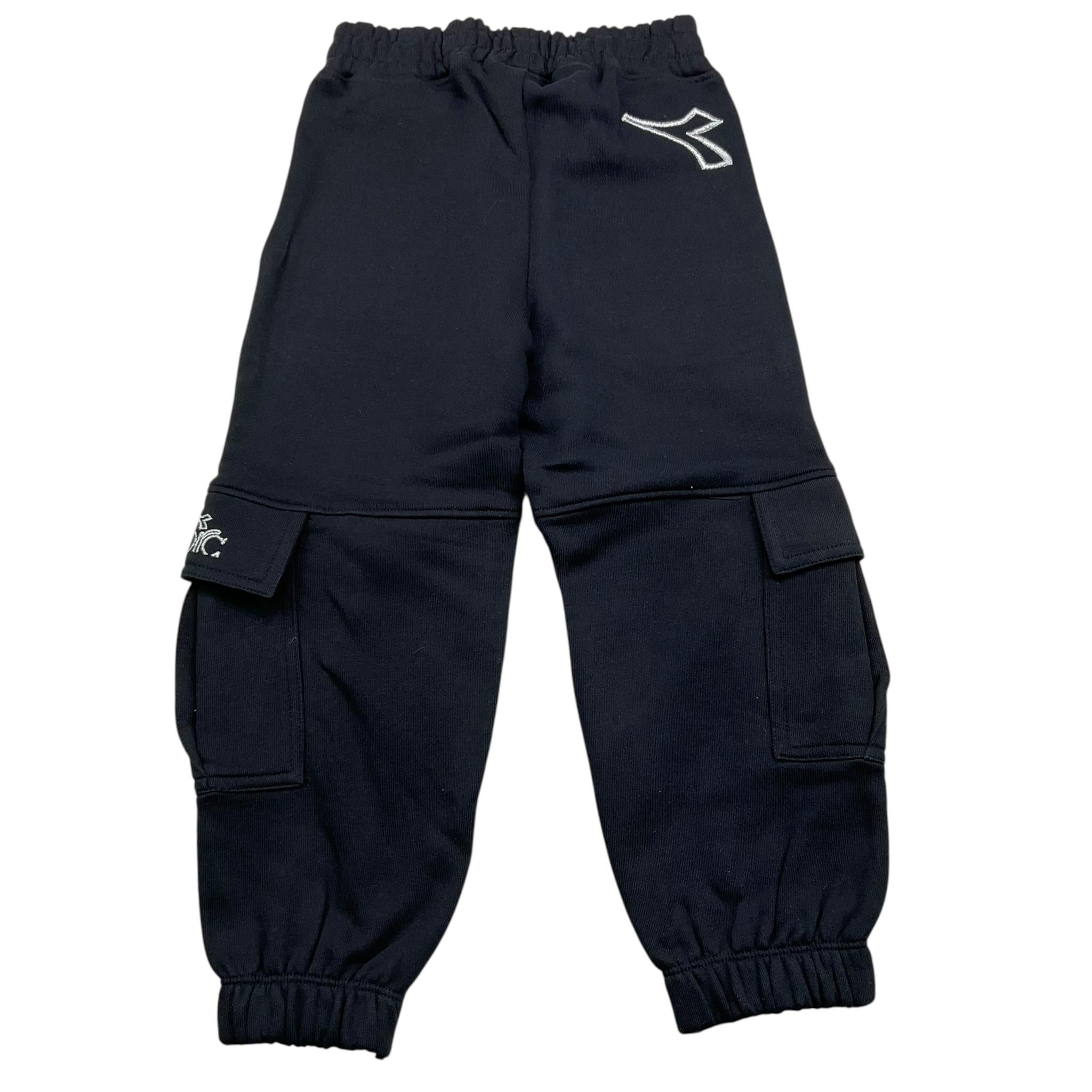 DIADORA pantalone tinta unita con stampa logo Nero per Bambina F4DIBGFP104 NERO DIADORA 