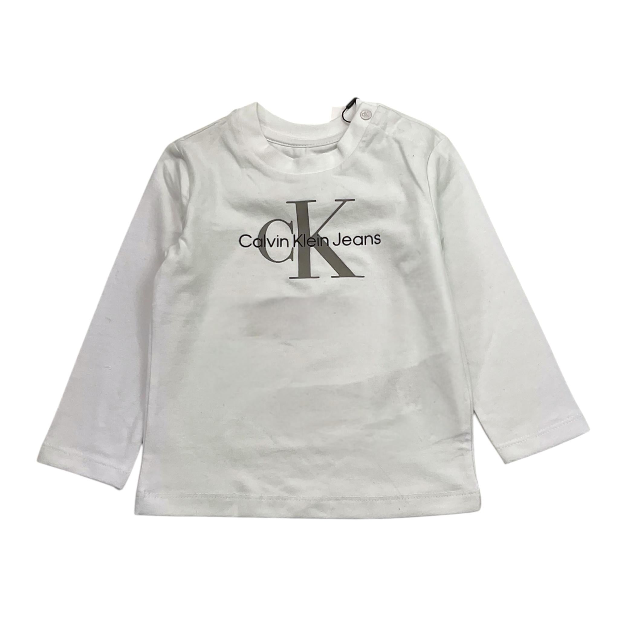 CALVIN KLEIN shirt girocollo tinta unita con stampa Bianco per Neonata N00005J BIANCO CALVIN KLEIN 