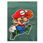 MOUSSE felpa chiusa girocollo tinta unita con stampa mario Verde per Neonato HFKG368G VERDE MOUSSE 