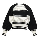 TWINSET maglia bicolore girocollo con logo ricamato Bianco/nero per Bambina 222GJ3190 BIANCO/NERO TWINSET 