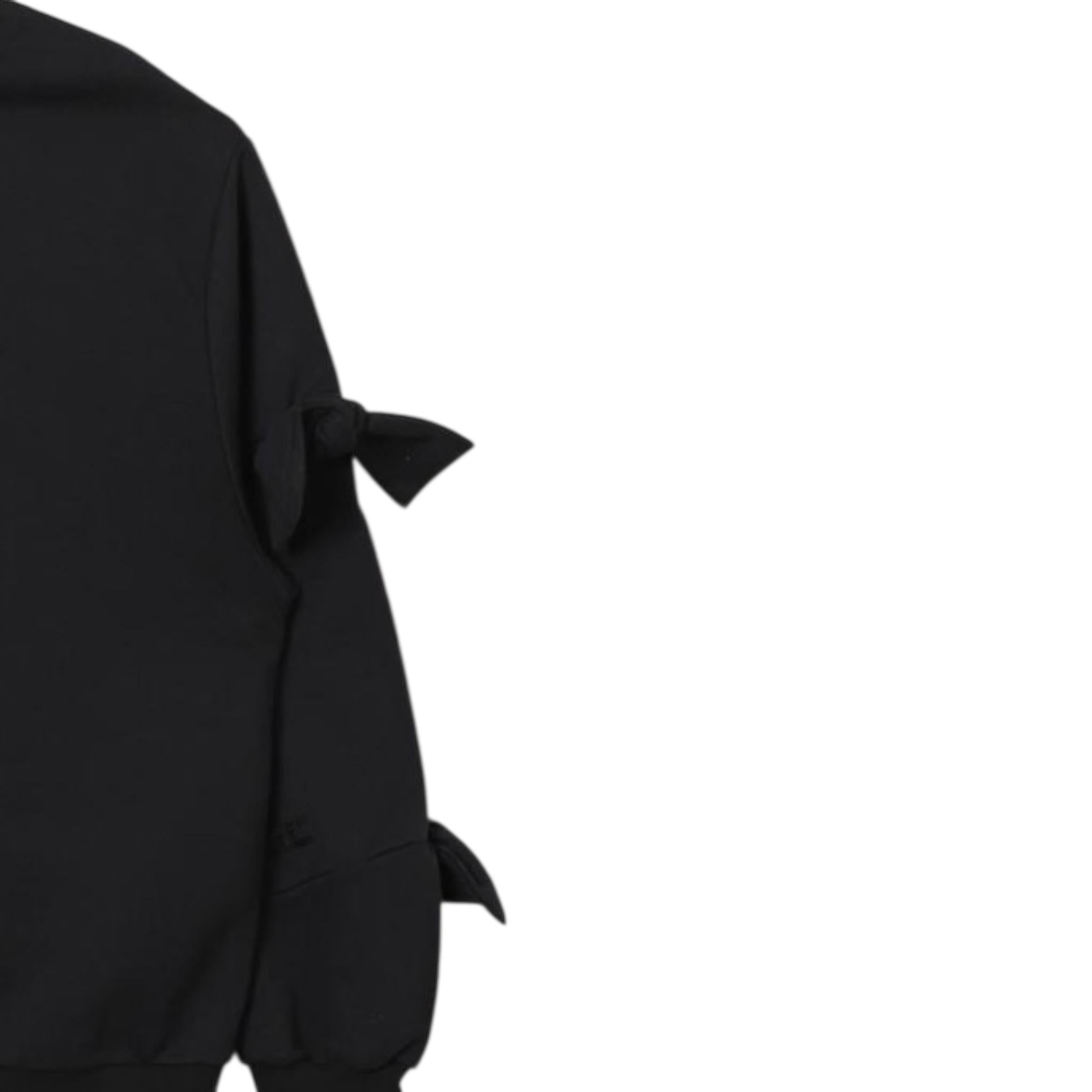 Elisabetta Franchi Felpa Chiusa Girocollo Tinta Unita con Applicazioni per Bambina EFFE136 NERO ELISABETTA FRANCHI 