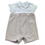 Le Bebe Pagliaccetto Mezza Manica Bicolore per Neonato LBB5373 BIANCO/BEIGE LE BEBE 