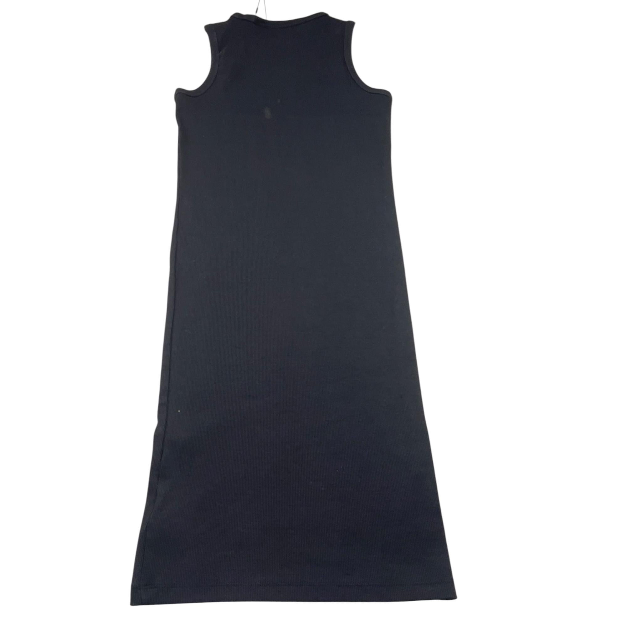 Calvin Klein Abito Tinta Unita Giromanica con Logo per Bambina IG0IG02906 NERO CALVIN KLEIN 