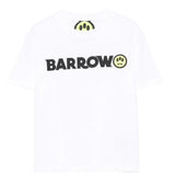 Barrow Kids T-Shirt Girocollo tinta unita con Logo Bianco per Bambino S5BKJUTH082XX BIANCO BARROW KIDS 