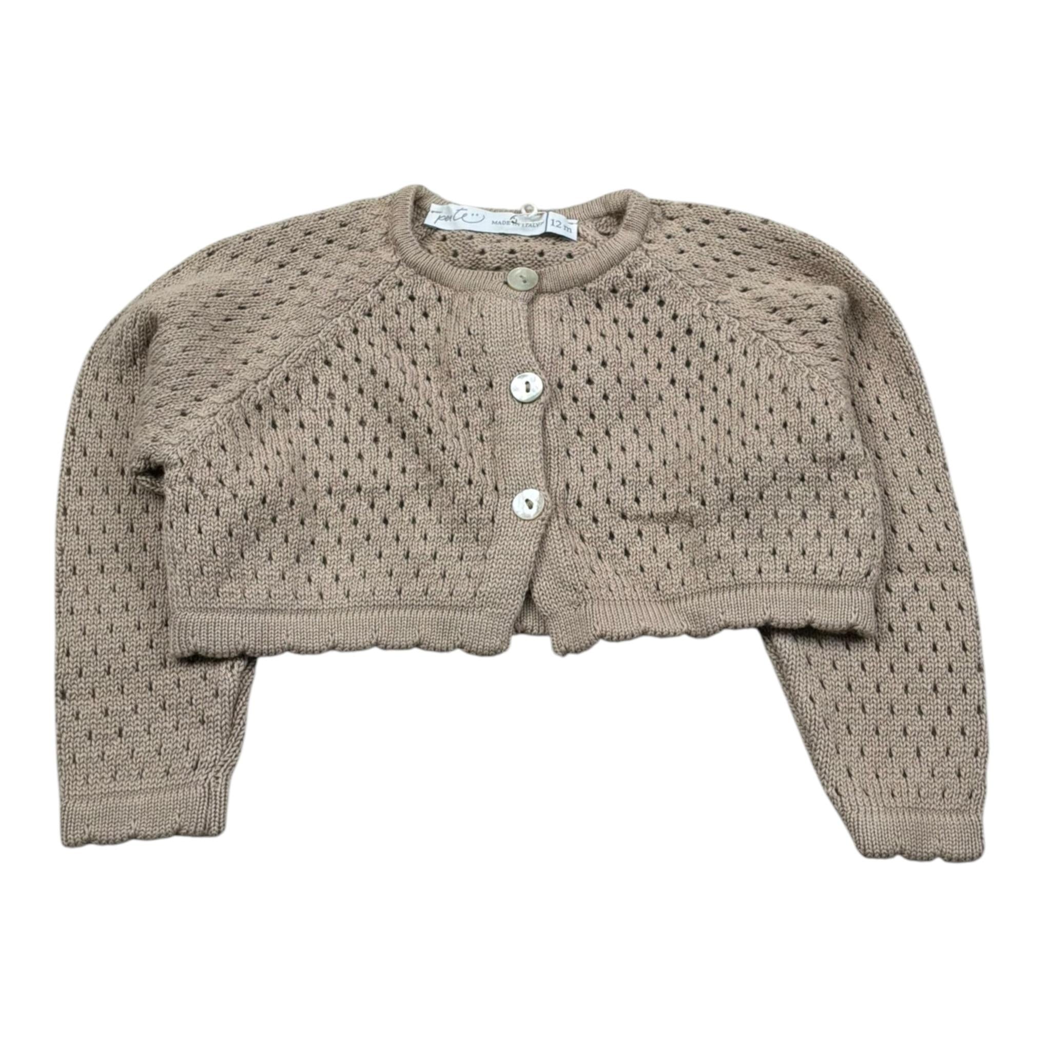 Per Te Coprispalle Tinta Unita Traforato per Neonata 33935 SABBIA PER TE 