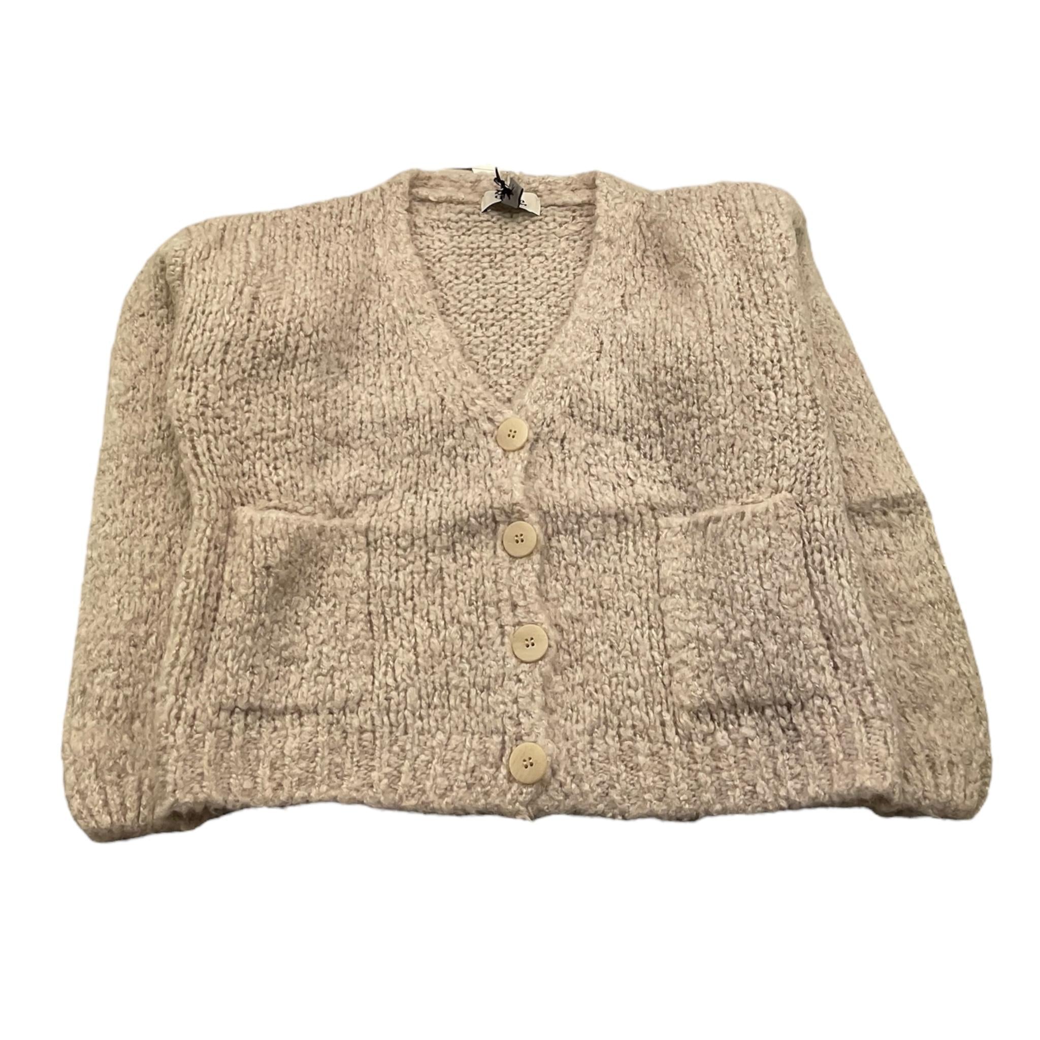 DIXIE cardigan tinta unita con tssche Panna per Bambina NB90230G56 PANNA DIXIE 