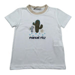 Manuel Ritz T-Shirt Girocollo Tinta Unita con Ricamo per Neonato MR3117NXX PANNA MANUEL RITZ 