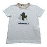 Manuel Ritz T-Shirt Girocollo Tinta Unita con Ricamo per Neonato MR3117NXX PANNA MANUEL RITZ 