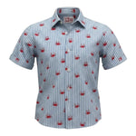 Saint Barth Camicia Tinta Unita con Fantasia A Righe Mezza Manica per Bambino 00783L BIANCO SAINT BARTH 