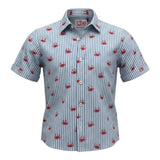 Saint Barth Camicia Tinta Unita con Fantasia A Righe Mezza Manica per Bambino 00783L BIANCO SAINT BARTH 