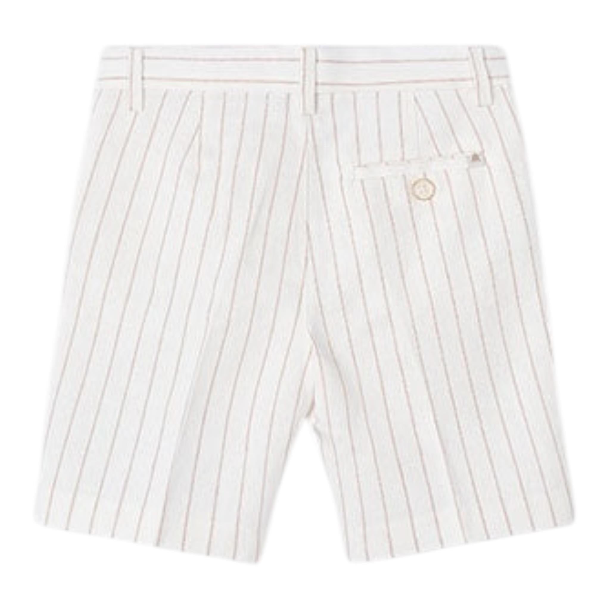 Mayoral Bermuda Tinta Unita con Fantasia A Righe per Bambino 3217 BIANCO MAYORAL 