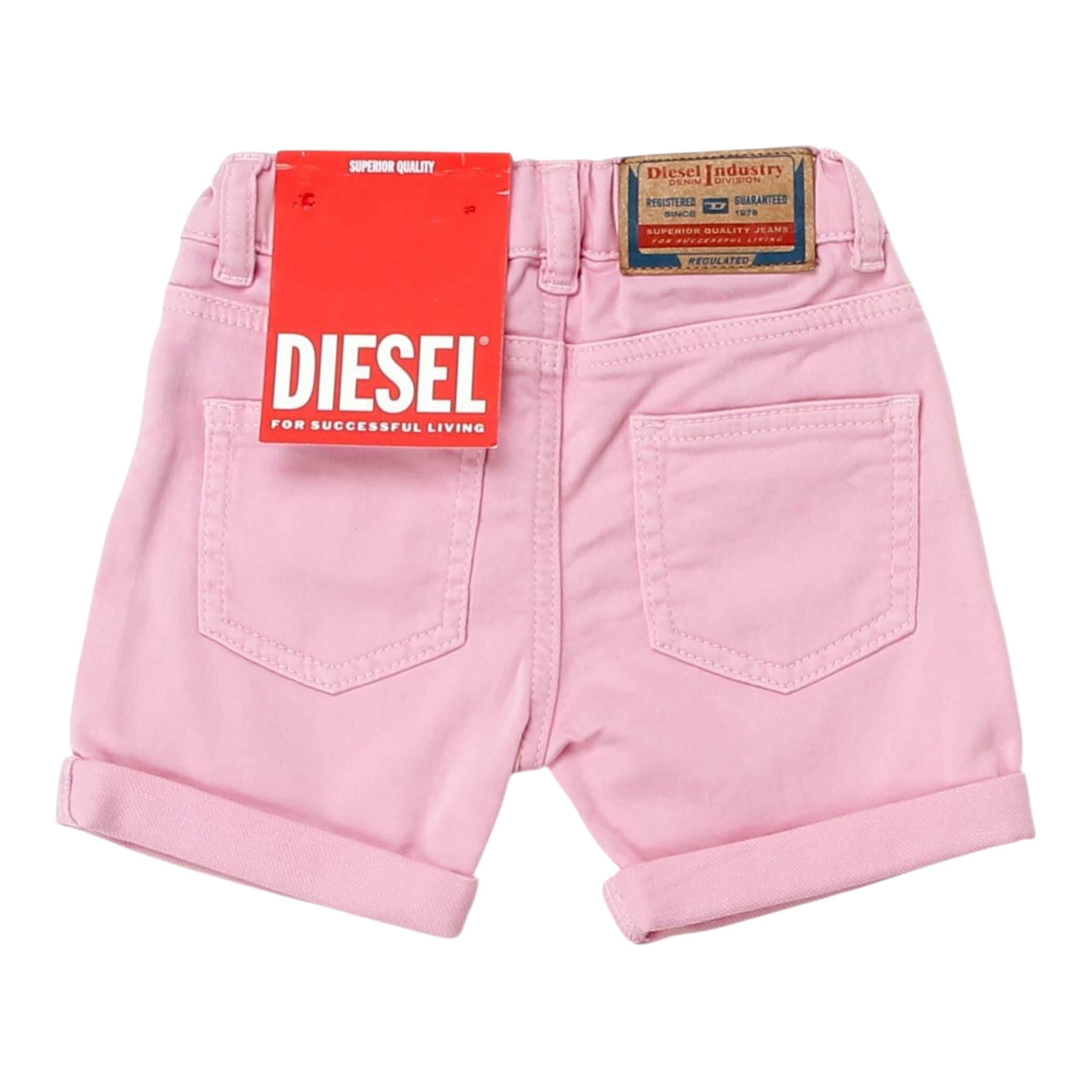Diesel Short Tinta Unita con Girovita Regolabile per Bambina J01274 ROSA DIESEL 
