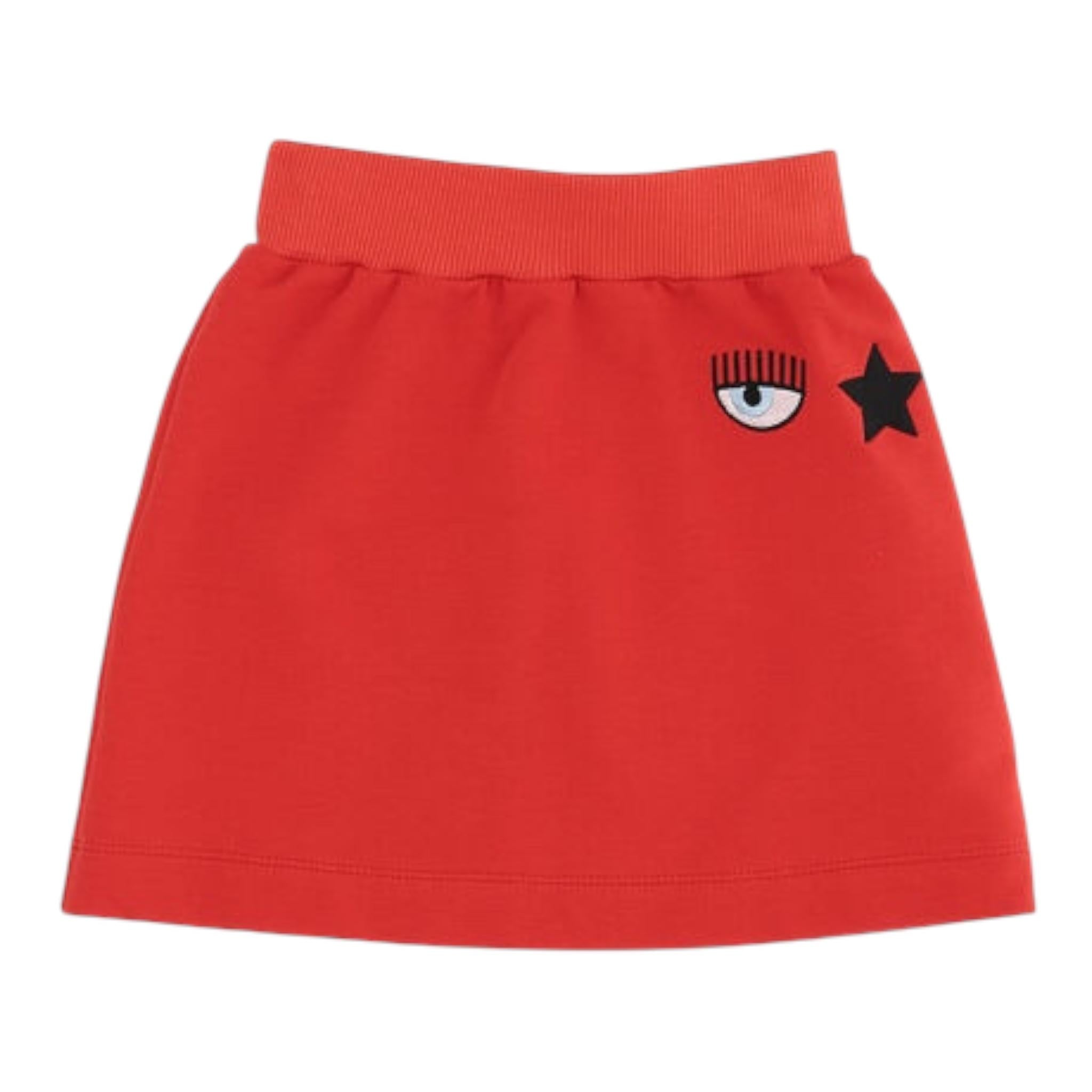 CHIARA FERRAGNI gonna tinta unita con logo Rosso per Bambina 510700 ROSSO CHIARA FERRAGNI 